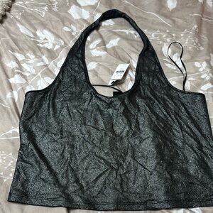 Express Metallic Black Tank Top